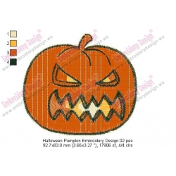 Halloween Pumpkin Embroidery Design 02